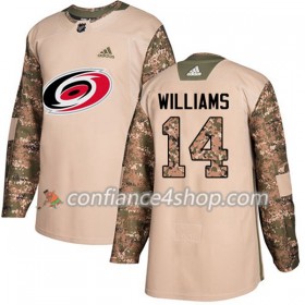 Adidas Maillot de Hockey Carolina Hurricanes Justin Williams 14 2017-2018 Camo Veterans Day Practice Authentic - Homme